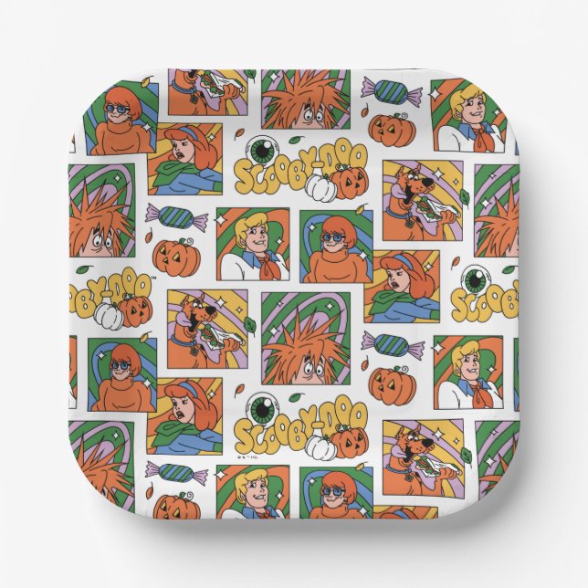 Plato De Papel Scooby-Doo Halloween Photos Pattern (Anverso)
