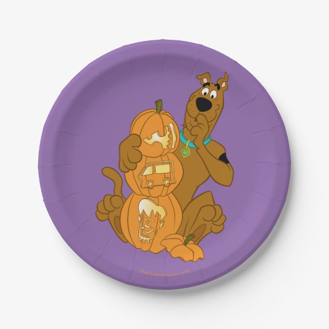 Plato De Papel Scooby-Doo | Jack-O-Lantern de Halloween (Anverso)