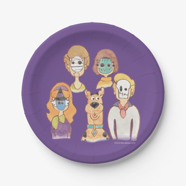 Plato De Papel Scooby-Doo | Nuestras máscaras de Halloween (Anverso)
