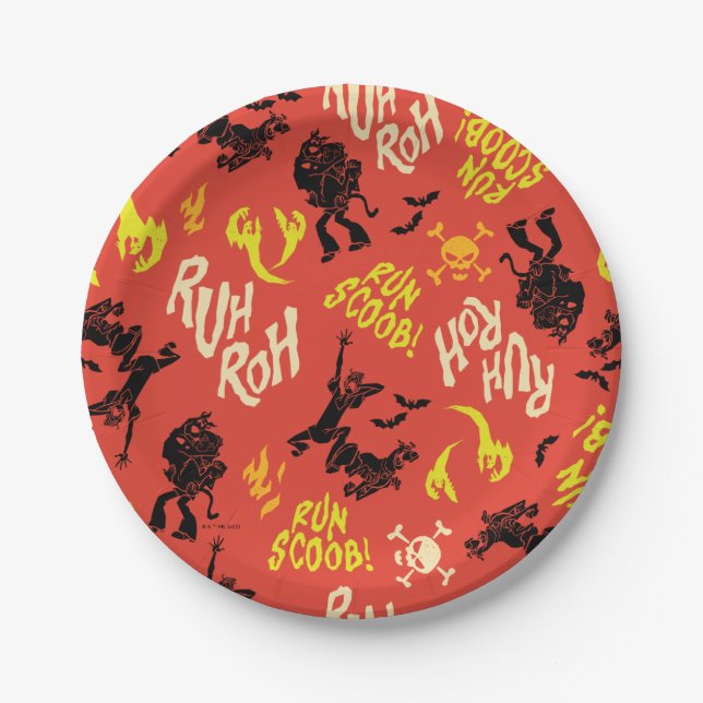 Plato De Papel Scooby-Doo | Ruh Roh Run Scoob! Estampado (Anverso)