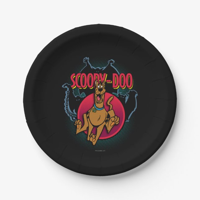 Plato De Papel Scooby-Doo Running From Ghosts Graphic (Anverso)