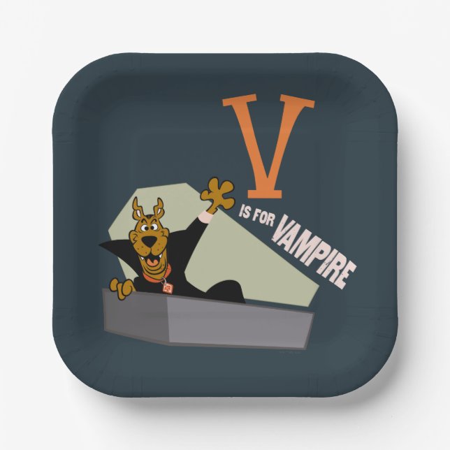 Plato De Papel Scooby-Doo | V es para Vampiro (Anverso)