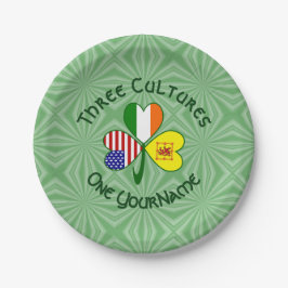Plato De Papel Scot Lion USA Ireland Flags Shamrock personalizado