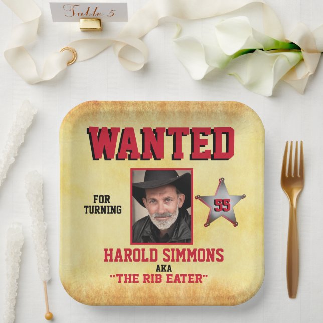 Plato De Papel Se busca cumpleaños occidental (Boda)