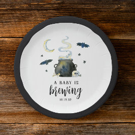 Plato De Papel Se está preparando un bebé | Cute Halloween Baby S