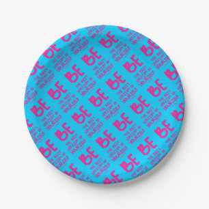 Plato De Papel SÉ LA MEJOR VERSIÓN DE TI MISMO, azul