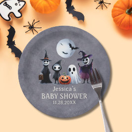 Plato De Papel Se necesita el Baby Shower de Halloween de la alde