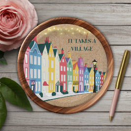 Plato De Papel Se necesita un Baby Shower de Village Modern Craft