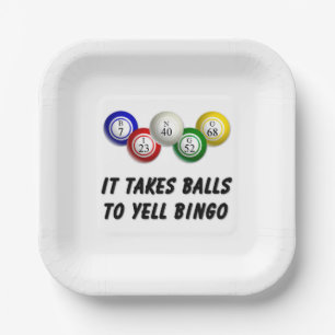 Plato De Papel Se Necesitan Bolas Para Gritar Bingo