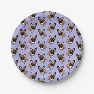 Plato De Papel Sea agradable al cervatillo negro lindo Frenchie