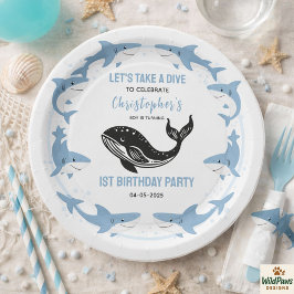 Plato De Papel Sea Animals Shark 1st Birthday | Under the Sea 