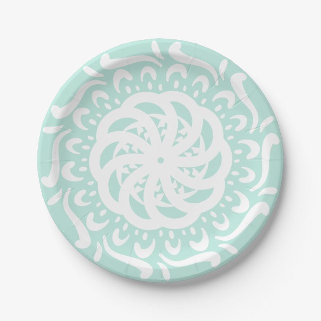 Plato De Papel Sea Glass Mandala (Anverso)