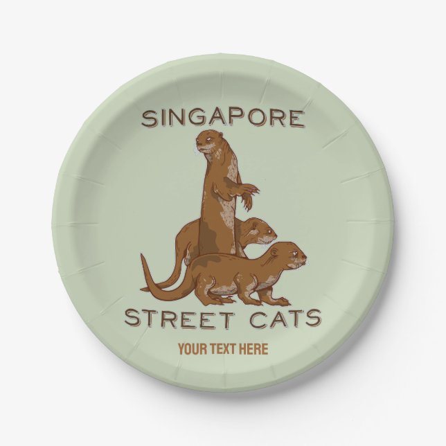 Plato De Papel Sea Otter Singapore Street Cats (Anverso)