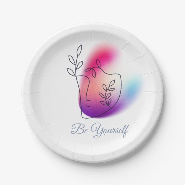Plato De Papel Sea usted mismo" Diseño Placa redonda de papel de  (Anverso)
