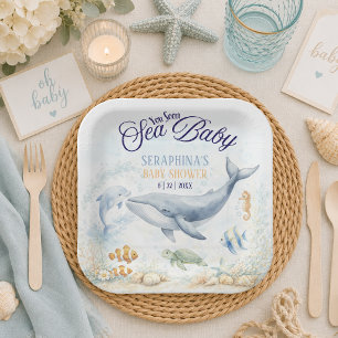 Plato De Papel Sea You Soon Baby Shower