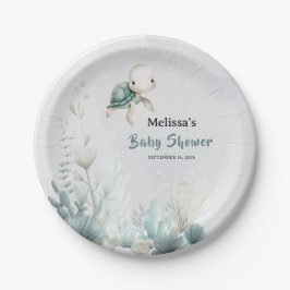 Plato De Papel Sea You Soon Underwater Turtle Baby Shower