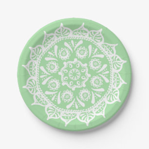 Plato De Papel Seafoam Mandala