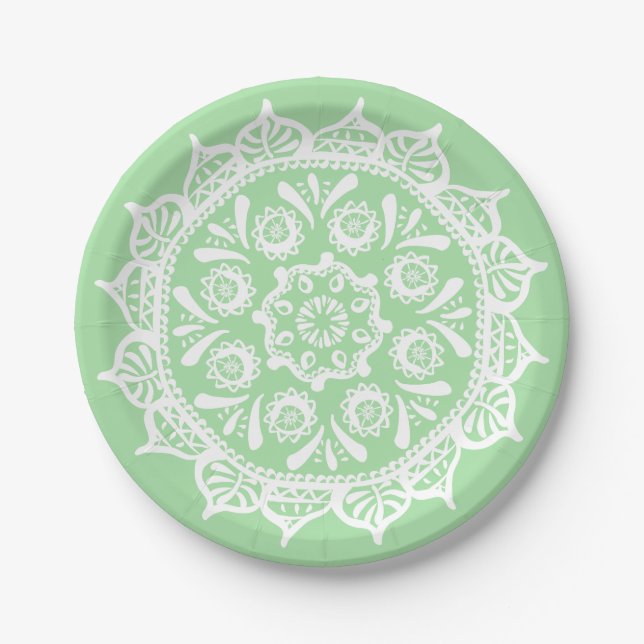 Plato De Papel Seafoam Mandala (Anverso)