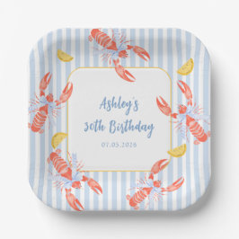 Plato De Papel Seafood Boil Lobster Bake Birthday Paper Plates