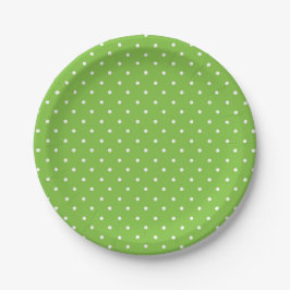Plato De Papel Seamless  bright lime polka dot pattern 