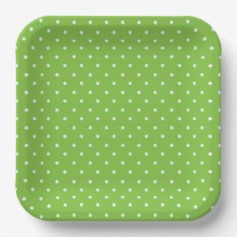 Plato De Papel Seamless  bright lime polka dot pattern 