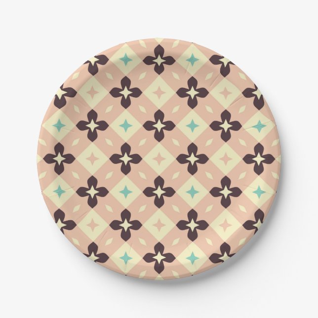 Plato De Papel Seamless geometric floral  pattern (Anverso)