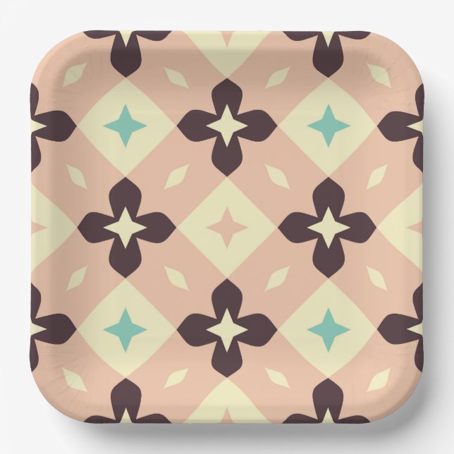 Plato De Papel Seamless geometric floral  pattern (Anverso)