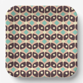 Plato De Papel Seamless geometric pattern in dark brown leaf 