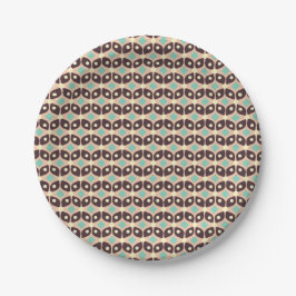 Plato De Papel Seamless geometric pattern in dark brown leaf 
