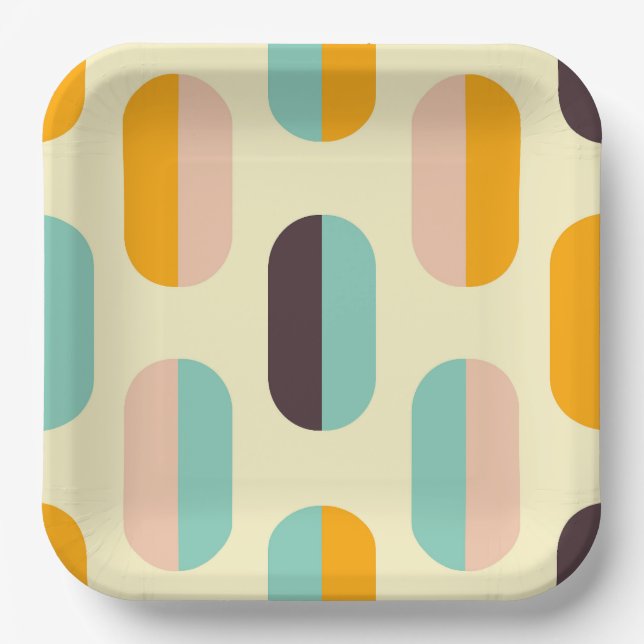 Plato De Papel Seamless geometric pattern in retro vibes (Anverso)