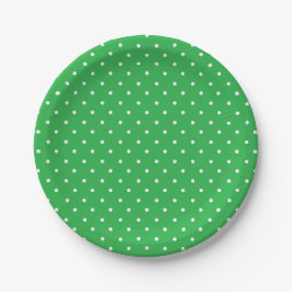 Plato De Papel Seamless green background polka dot pattern