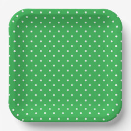Plato De Papel Seamless green background polka dot pattern
