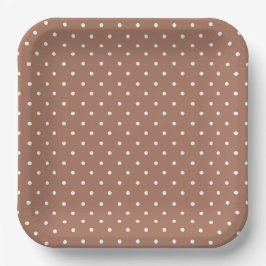 Plato De Papel Seamless medium brown polka dot  pattern