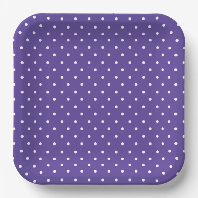 Plato De Papel Seamless  medium purple polka dot pattern (Anverso)
