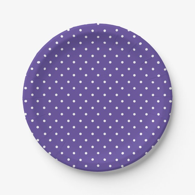 Plato De Papel Seamless  medium purple polka dot pattern (Anverso)