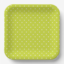Plato De Papel Seamless pattern  bright lime polka dot pattern