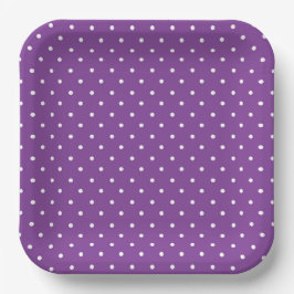 Plato De Papel Seamless purple background polka dot pattern 
