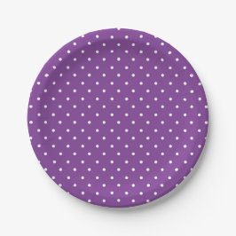 Plato De Papel Seamless purple background polka dot pattern 