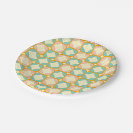 Plato De Papel Seamless retro pattern with rounded squares