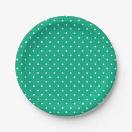 Plato De Papel Seamless solid teal polka dot pattern