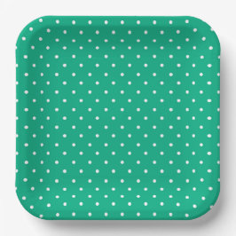 Plato De Papel Seamless solid teal polka dot pattern