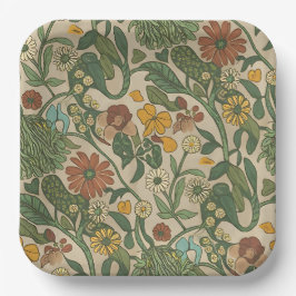 Plato De Papel Seamless vintage botanical pattern 