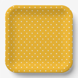 Plato De Papel Seamless yellow-orange  polka dot  pattern 