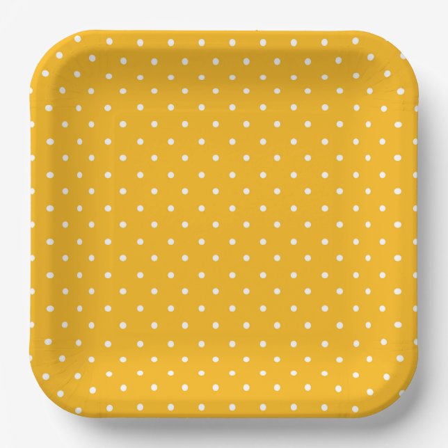 Plato De Papel Seamless yellow-orange  polka dot  pattern  (Anverso)