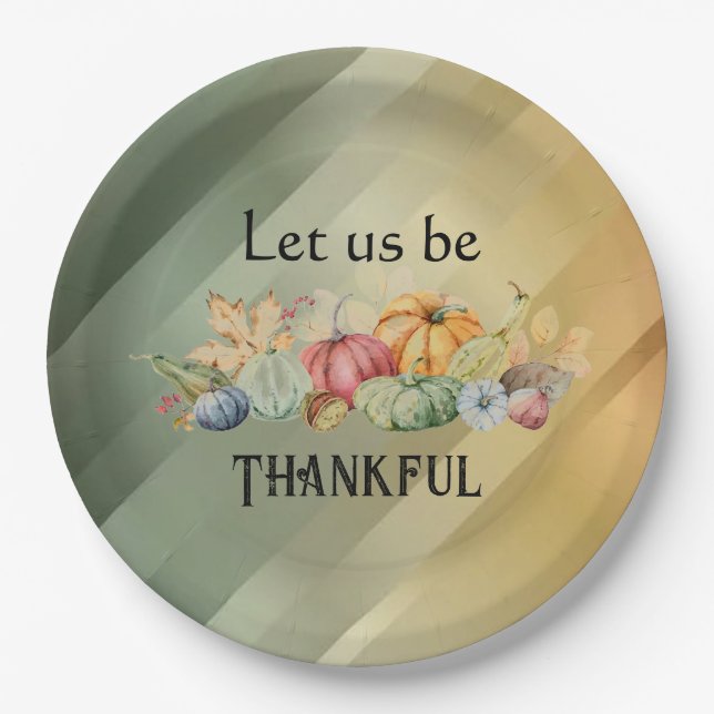 Plato De Papel Seamos Agradecidos (Anverso)