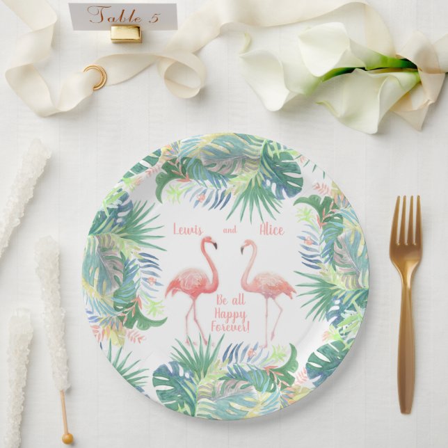 Plato De Papel ¡Sean todos felices para siempre! Hadas de cuento  (Boda)