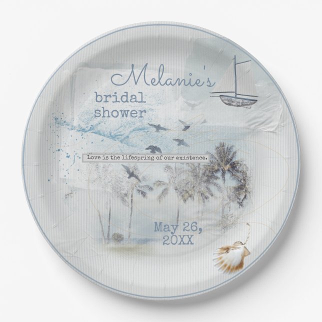 Plato De Papel Seascape Bridal (Anverso)