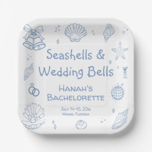 Plato De Papel Seashells Bachelorette Party