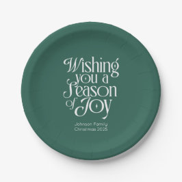 Plato De Papel Season of Joy Holiday Plates Personalized