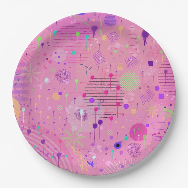 Plato De Papel Seasonal Fruit Salad: Abstract Painting (Anverso)